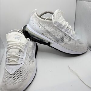 Nike White Knit Athletic Sneakers with Black Outsole